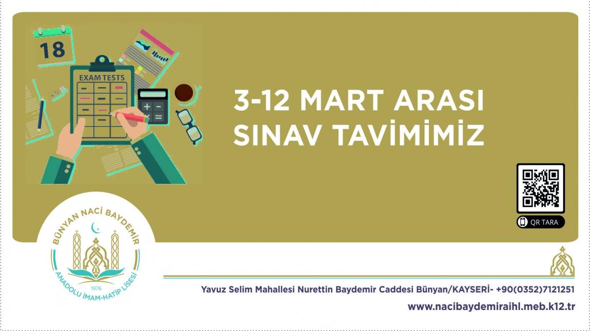 3-12 Mart Sınav Takvimi